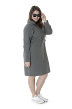 Grey Hooded Sweat Dress
