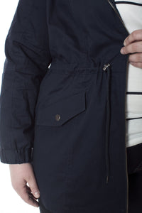 Navy Hooded Anorak Style Jacket
