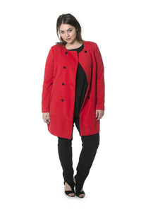 Red Knee-Length Coat