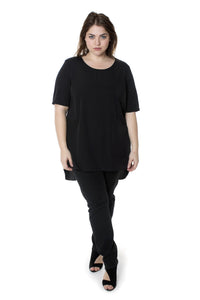 Black Hi-low hem Top
