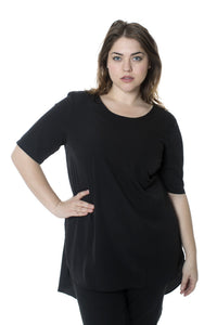 Black Hi-low hem Top