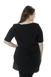 Black Hi-low hem Top