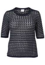 Navy and Silver Knitted Pullover